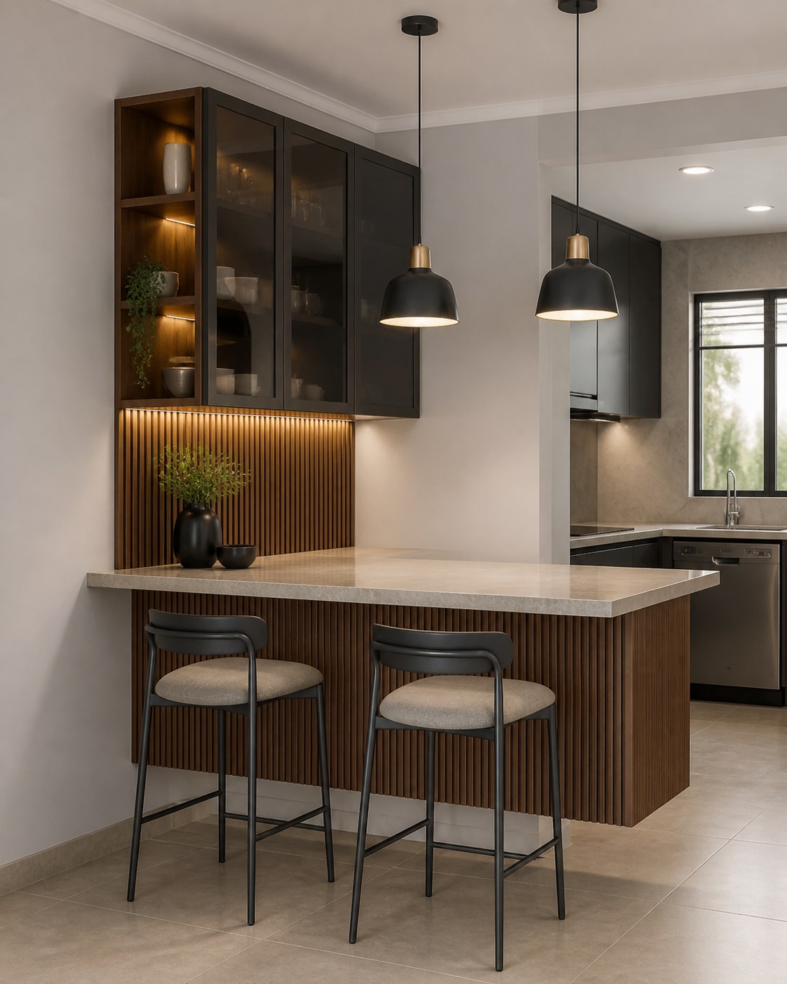Kitchen Peninsula Island / Breakfast Counter (2m)