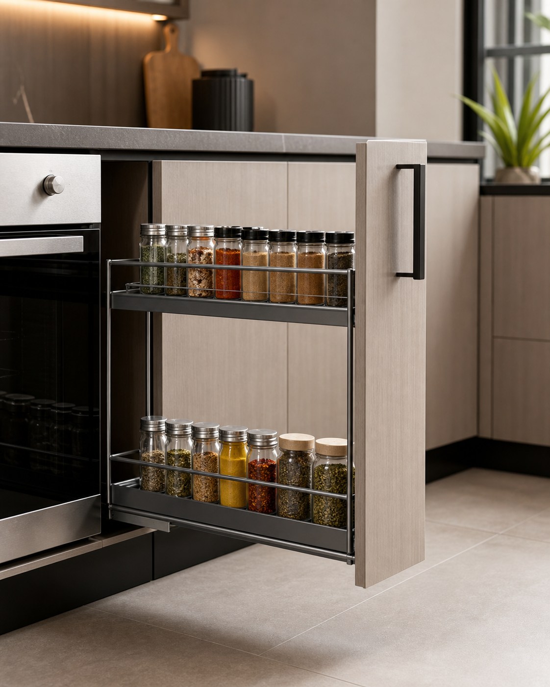 Pull-Out Spice Rack Drawer